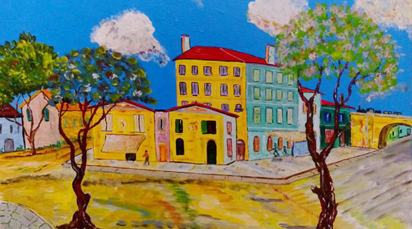 Inspired by Van Gogh's Yellow House. Acrylic. © Roy Parkinson